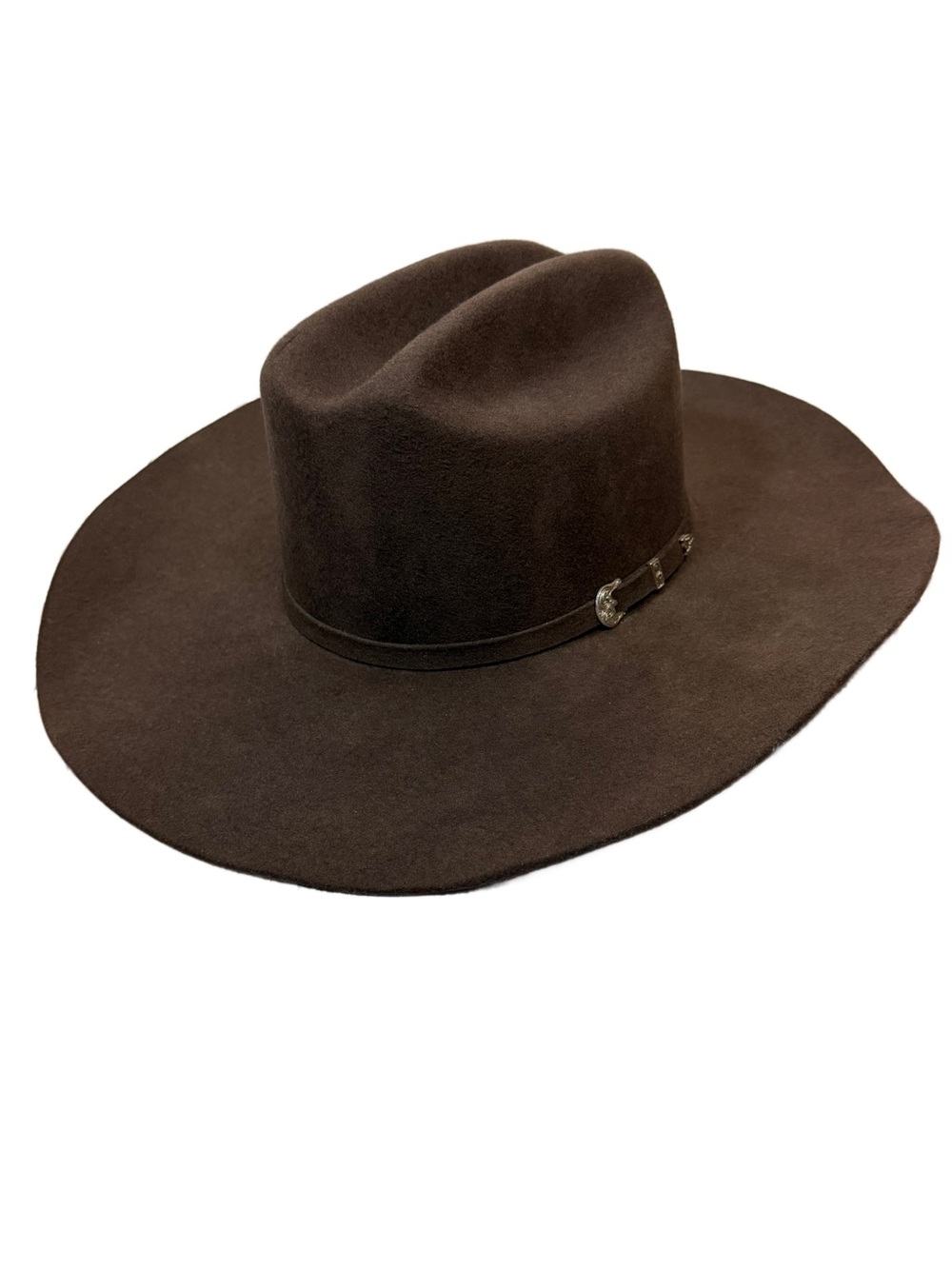Ariat “Added Money” 2X Wool Felt Cowboy Hat Chocolate Brown Sz SM/7 NWOT Buckle
